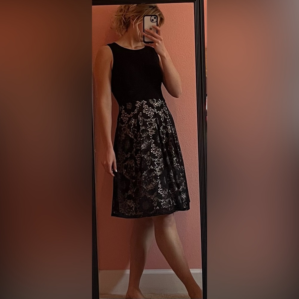 Black lace dress size 10 Karin Stevens